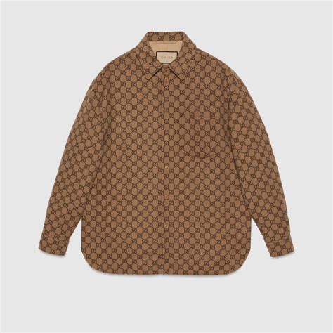 gucci overhemd kind|GG wool flannel padded overshirt .